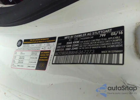 2017 Mercedes-Benz C 300 из США, поврежденный, VIN WDDWJ4JB8HF367273